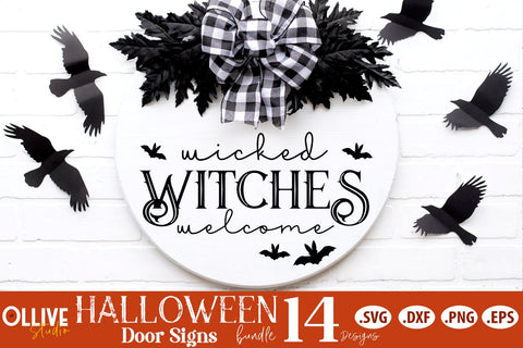 Halloween Door Sign Bundle SVG | Halloween SVG SVG Ollive Studio 