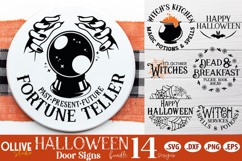 Halloween Door Sign Bundle SVG | Halloween SVG SVG Ollive Studio 