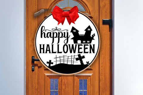 Halloween Door Sign SVG Bundle, Halloween Round Door Sign SVG Bundle SVG DESIGNISTIC 