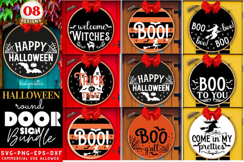 Halloween Door Sign SVG Bundle SVG DESIGNISTIC 