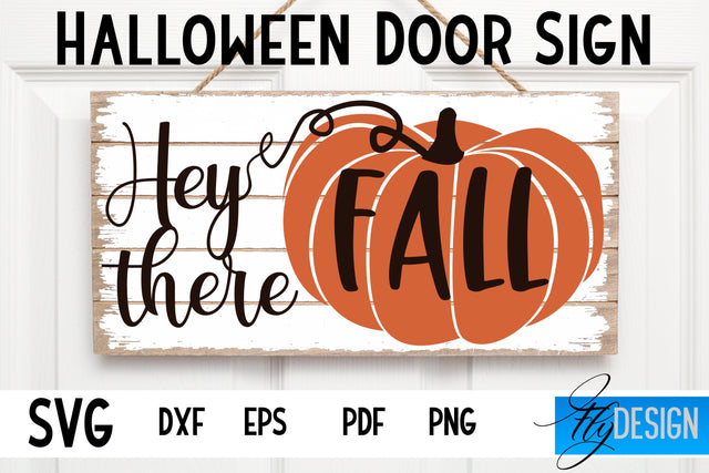 Halloween Door Sign SVG | Rectangle Door Hanger | Round Sign SVG Fly Design 