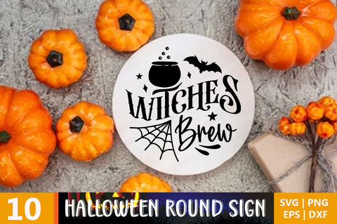 Halloween Door Signs SVG Bundle. Round sign SVG Crazy Craft 