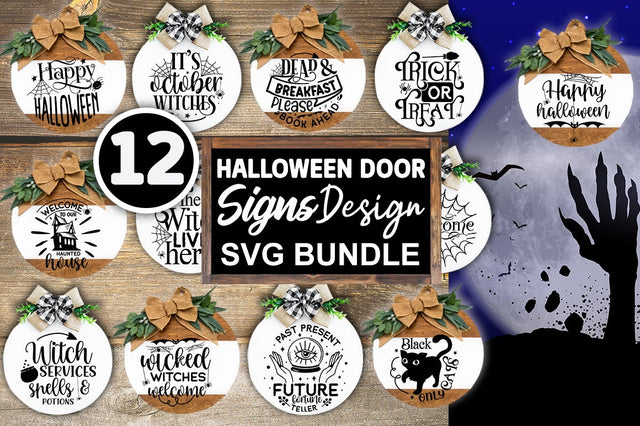 Halloween Door Signs SVG Bundle SVG Designangry 