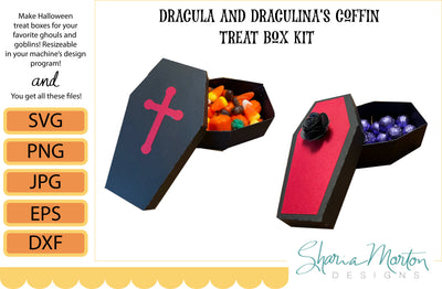 Halloween Dracula's Coffin Treat Boxes SVG Sharia Morton Designs 