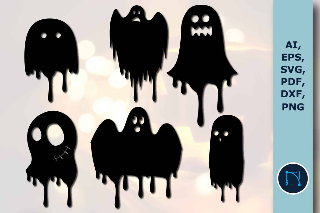 Halloween Dripping Blood Ghosts SVG Bundle - So Fontsy