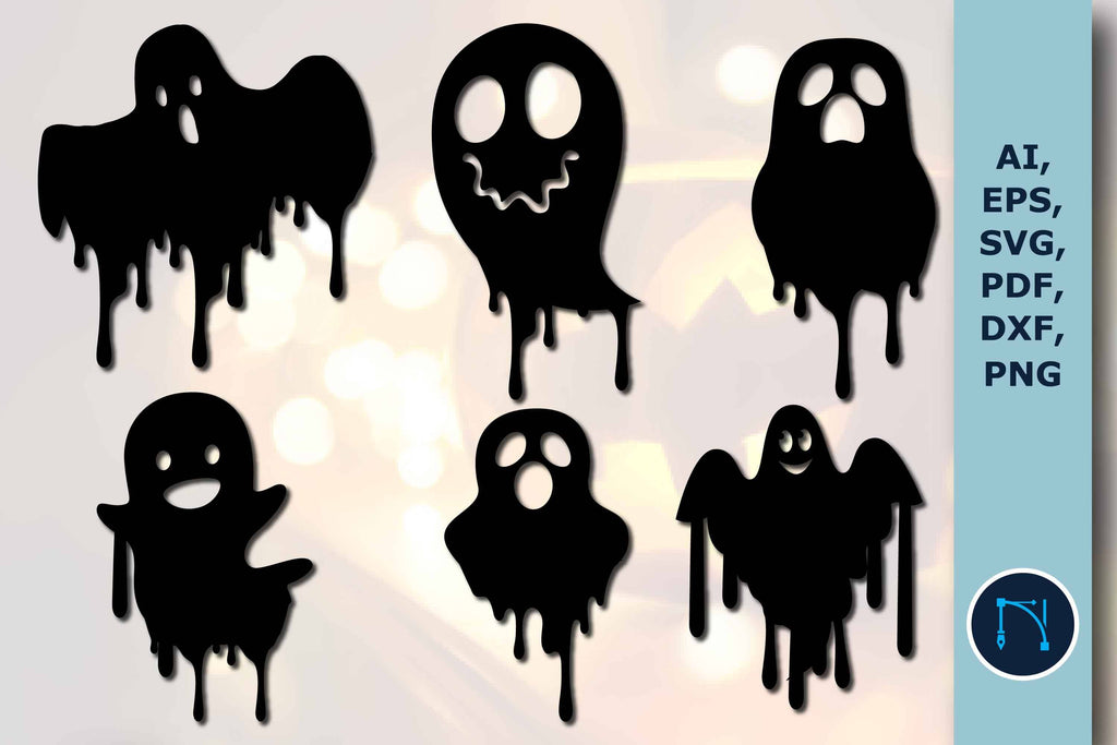 Halloween Dripping Blood Ghosts SVG Bundle - So Fontsy