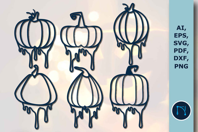 Halloween Dripping Ink Pumpkins SVG Bundle SVG MD JOYNAL ABDIN 