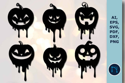 Halloween Dripping Ink Pumpkins SVG Bundle SVG MD JOYNAL ABDIN 