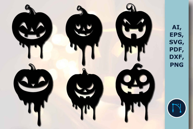 Halloween Dripping Ink Pumpkins SVG Bundle SVG MD JOYNAL ABDIN 