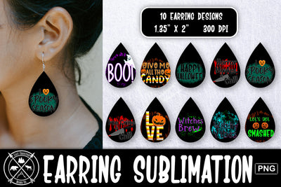Halloween Earring Sublimation| Teardrop earring png Sublimation Last Frontier Design Co. 