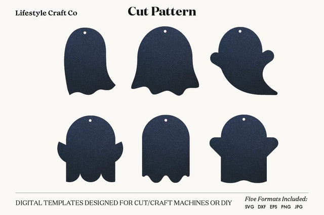 Halloween Earring SVG, Ghosts Earring Templates, Cricut cut file SVG Lifestyle Craft Co 