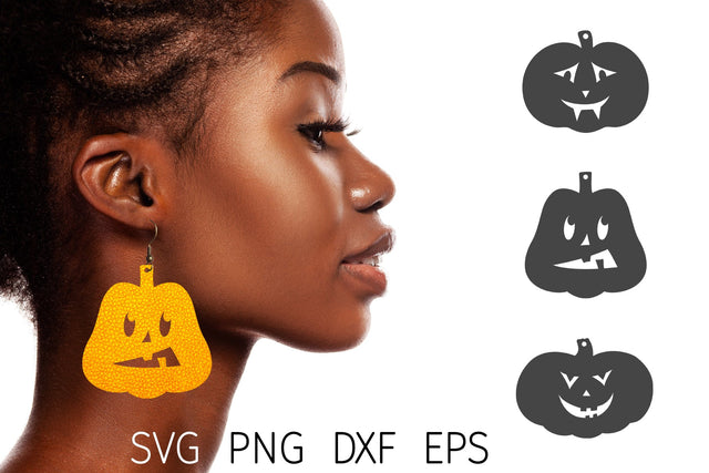 Halloween earring svg. Pumpkin earrings faux leather SVG Digital Rainbow Shop 