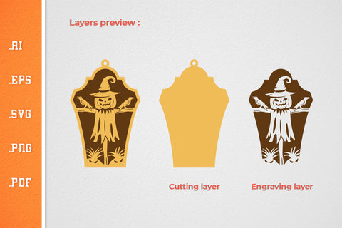 Halloween Earrings 2 - Laser Cut Files SVG SVG Slim Studio 