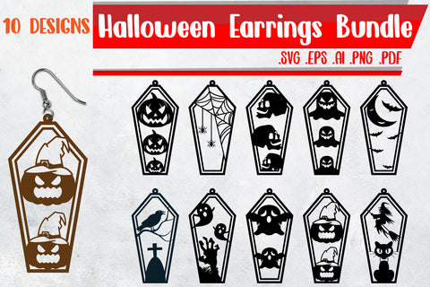 Halloween Earrings Bundle - svg eps ai png pdf SVG zafrans studio 