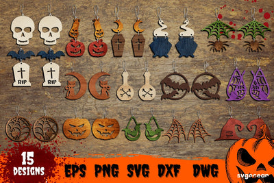 Halloween Earrings Cut File | Glowforge | Jewelry SVG SvgOcean 