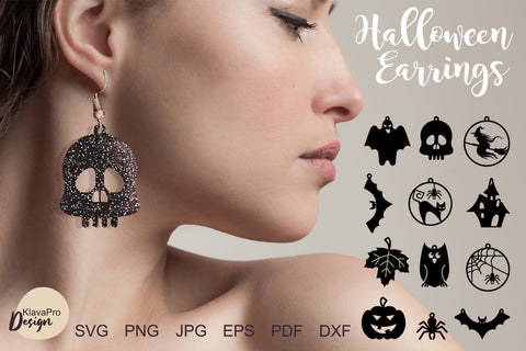 Halloween earrings Earring bundle Leather earrings Necklace svg SVG Klava P 