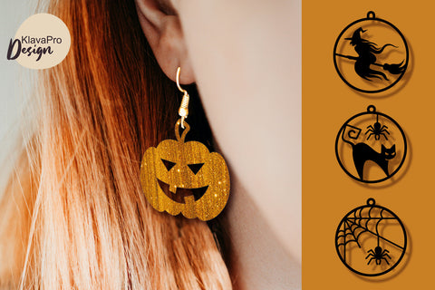 Halloween earrings Earring bundle Leather earrings Necklace svg SVG Klava P 