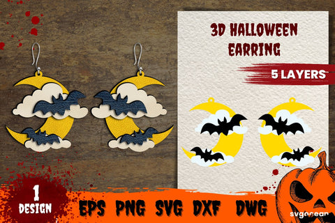 Halloween Earrings | Glowforge | Laser cut SVG SvgOcean 
