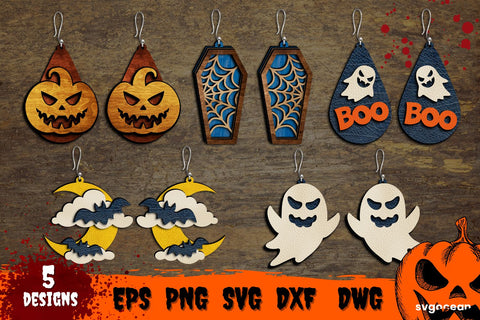 Halloween Earrings | Glowforge | Laser cut SVG SvgOcean 