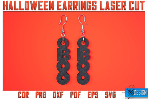Halloween Earrings Laser Cut SVG | Accessories Laser Cut SVG Design | CNC Files SVG Fly Design 
