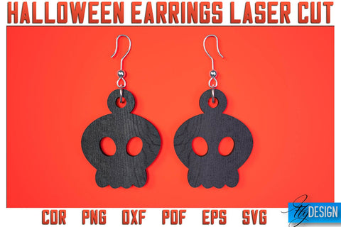 Halloween Earrings Laser Cut SVG | Accessories Laser Cut SVG Design | CNC Files SVG Fly Design 