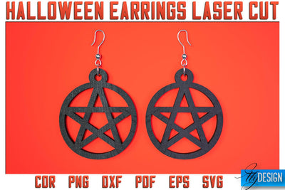 Halloween Earrings Laser Cut SVG | Accessories Laser Cut SVG Design | CNC Files SVG Fly Design 