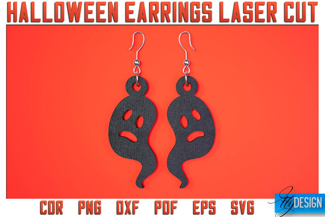 Halloween Earrings Laser Cut SVG | Accessories Laser Cut SVG Design | CNC Files SVG Fly Design 