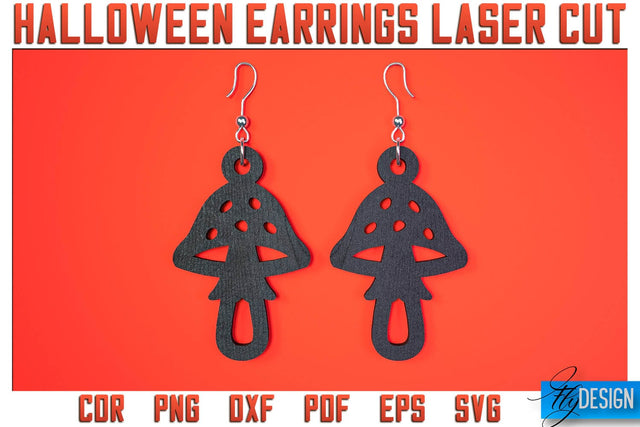 Halloween Earrings Laser Cut SVG | Accessories Laser Cut SVG Design | CNC Files SVG Fly Design 