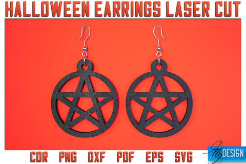 Halloween Earrings Laser Cut SVG | Accessories Laser Cut SVG Design | CNC Files SVG Fly Design 