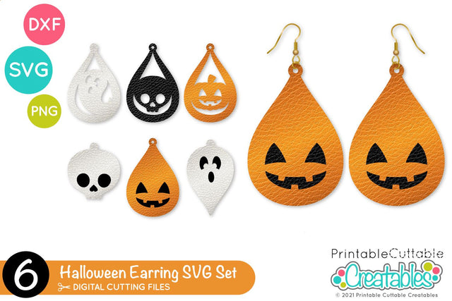 Halloween Earrings SVG Files SVG Printable Cuttable Creatables 