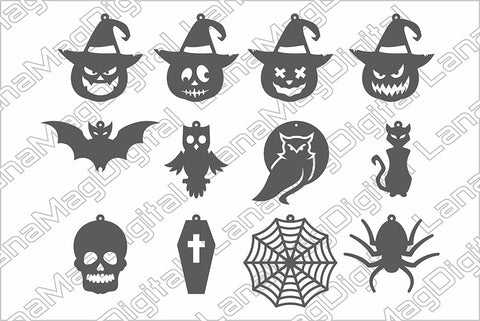 Halloween earrings svg Halloween decor Pumpkin svg Owl svg SVG LanaMagDigital 