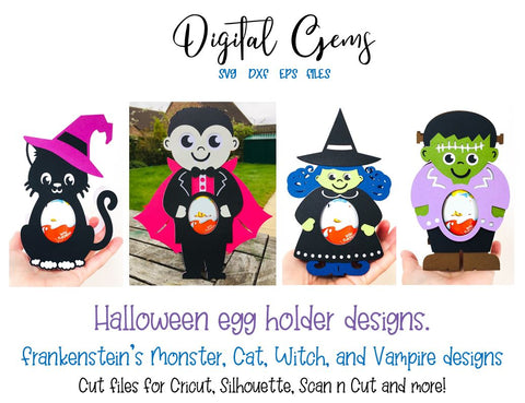 Halloween egg holder design bundle, SVG / DXF / EPS files SVG Digital Gems 