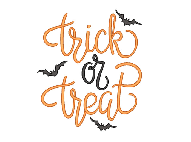 Halloween embroidery design, Trick or Treat Embroidery File, 5 sizes, Instant Download Embroidery/Applique DESIGNS Nino Nadaraia 