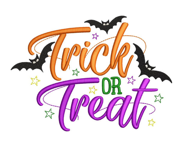 Halloween embroidery design, Trick or Treat Embroidery File, 5 sizes, Instant Download Embroidery/Applique DESIGNS Nino Nadaraia 