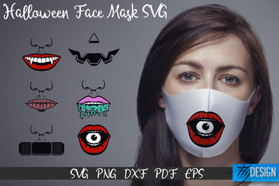 Halloween Face Mask SVG. Face Mask Designs. Halloween SVG. SVG Fly Design 