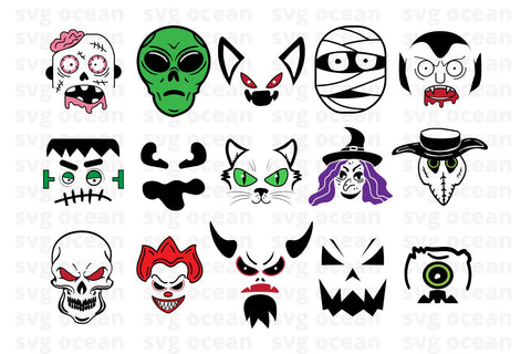 Halloween face SVG Bundle SVG SvgOcean 