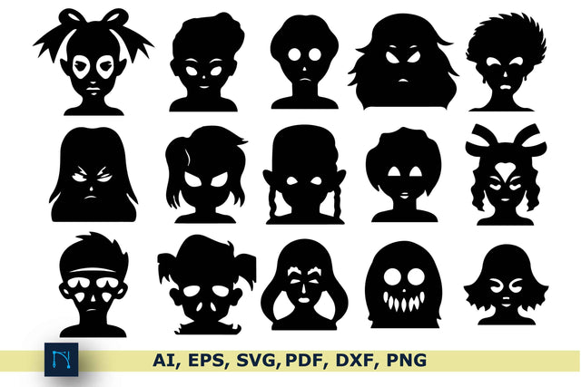 Halloween Faces Silhouette SVG Bundle SVG MD JOYNAL ABDIN 