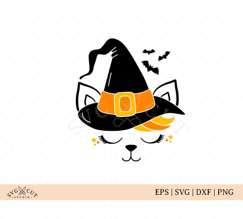 Halloween Fall Cat Face SVG Files SVG SVG Cut Studio 