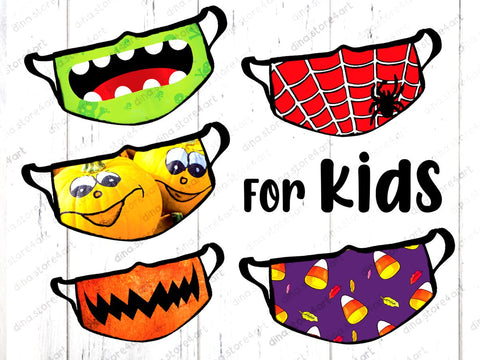 Halloween & Fall Face mask Sublimation Designs Mini Bundle Sublimation Dina.store4art 