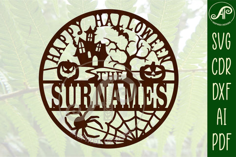 Halloween family sign svg laser cut template SVG APInspireddesigns 