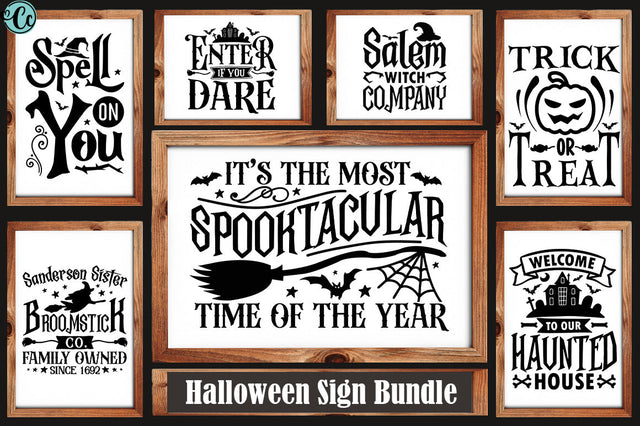 Halloween Farmhouse Sign Bundle SVG Crazy Craft 