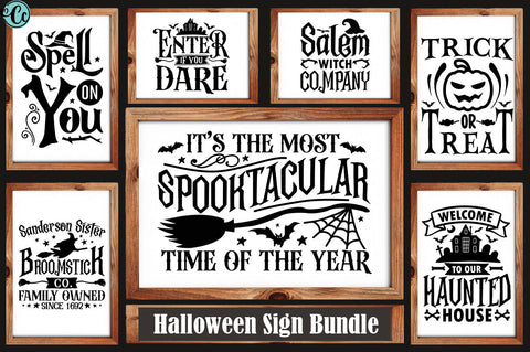 Halloween Farmhouse Sign Bundle SVG Crazy Craft 