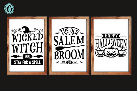 Halloween Farmhouse Sign Bundle SVG Crazy Craft 
