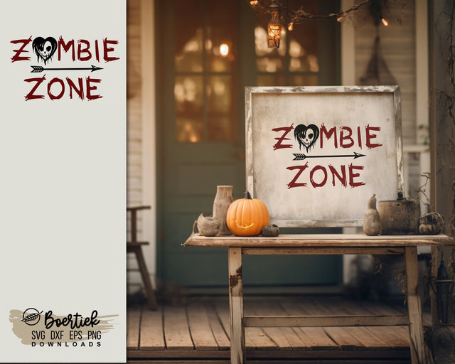 Halloween file, Zombie zone, SVG file SVG Boertiek 
