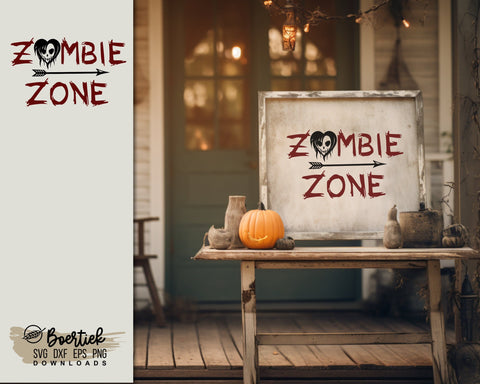 Halloween file, Zombie zone, SVG file SVG Boertiek 