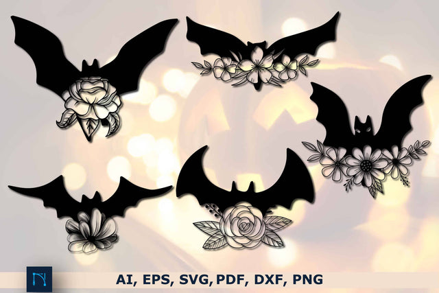 Halloween Floral Bat SVG Bundl SVG MD JOYNAL ABDIN 