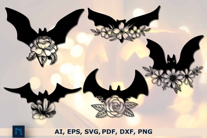 Halloween Floral Bat SVG Bundl SVG MD JOYNAL ABDIN 