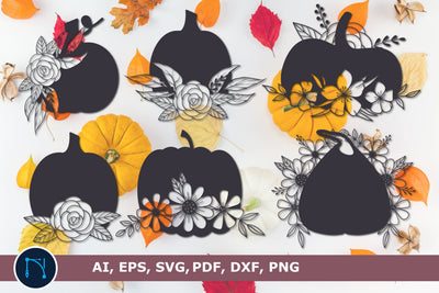 Halloween Floral Pumpkin svg bundle SVG MD JOYNAL ABDIN 