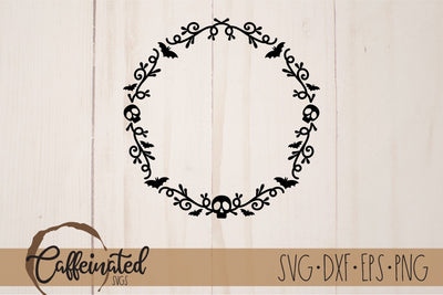 Halloween Frame SVG, Halloween Wreath SVG SVG Caffeinated SVGs 