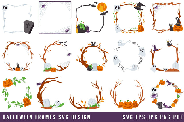 Halloween Frames Bundle SVG dapiyupi store 
